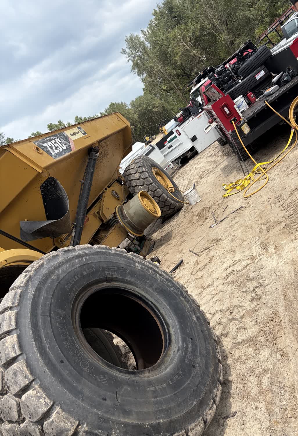 Yokohama OTR tire replacement for a CAT articulated dump truck